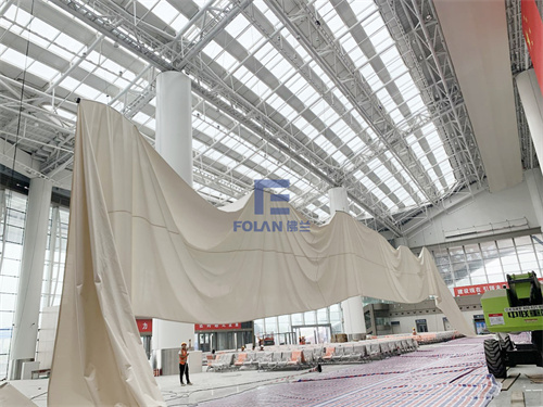 佛蘭空間虎門高鐵站室內(nèi)膜結(jié)構吊頂工程最新進展分享